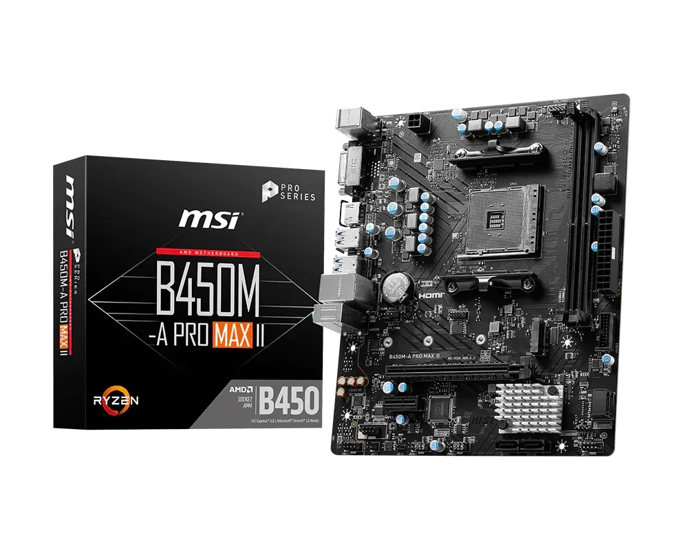 MSI B450M-A PRO MAX II AM4 PRO SERIES AMD SOCKET ATX MOTHERBOARD