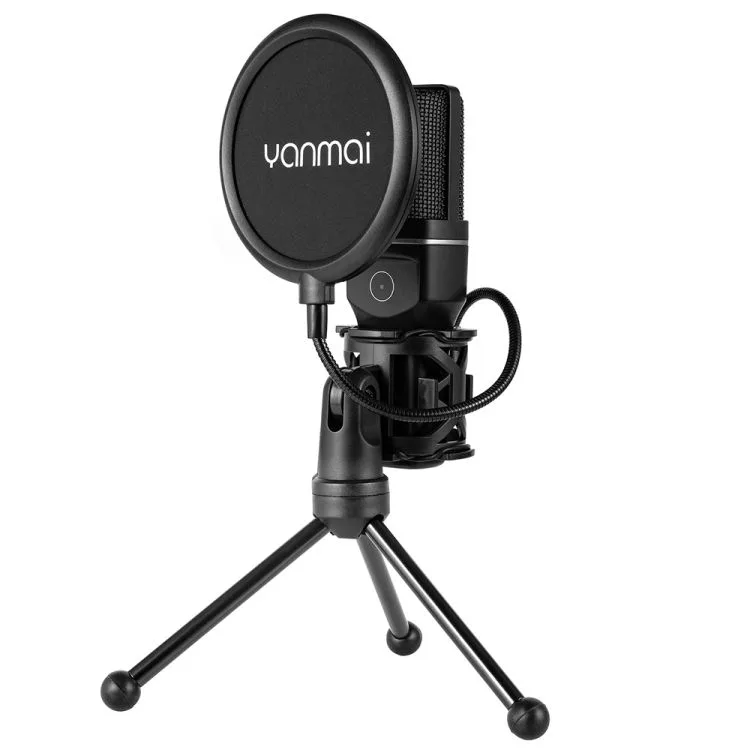 YANMAI SF-777W USB TO TYPE-C ANC NOISE CANCELLING RGB WIRELESS GAMING MICROPHONE