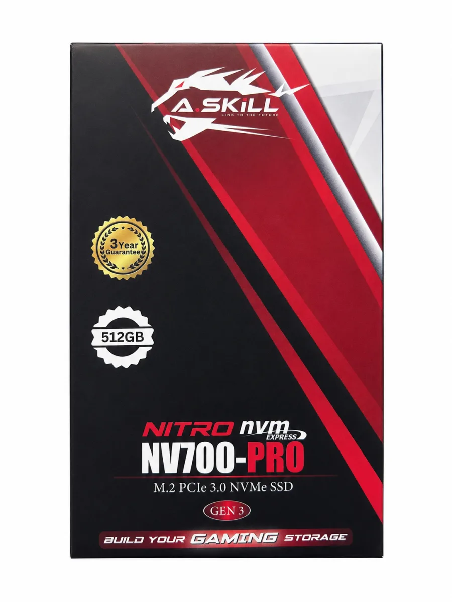A.SKiLL NV700-PRO NITRO HEATSINK 512GB NVMe M.2 SOLID STATE DRIVE