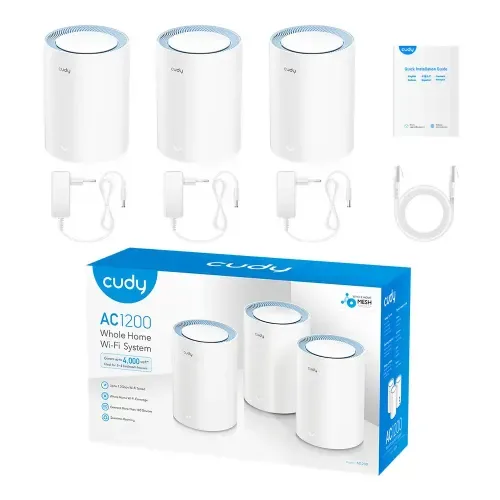 CUDY M1200 AC1200 DUAL BAND WHOLE HOME WI-FI MESH ROUTER (3-PACK)