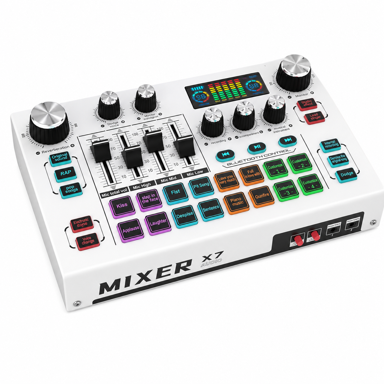 X7 PROFESSIONAL 48V MICROPHONE LIVE SOUND CARD LIVE BROADCAST AUDIO MIXER