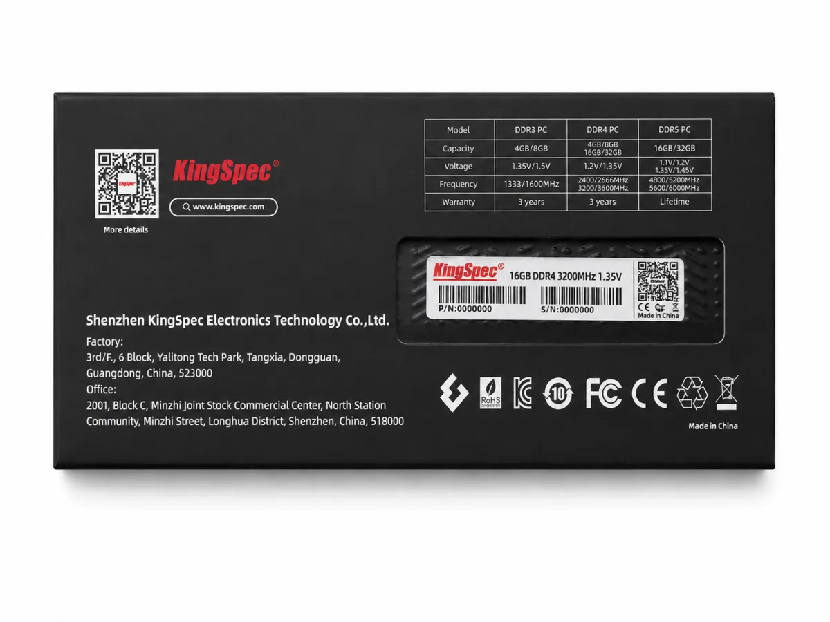 KINGSPEC RGB 16GB DDR4 3200MHz HEATSINK DESKTOP RAM