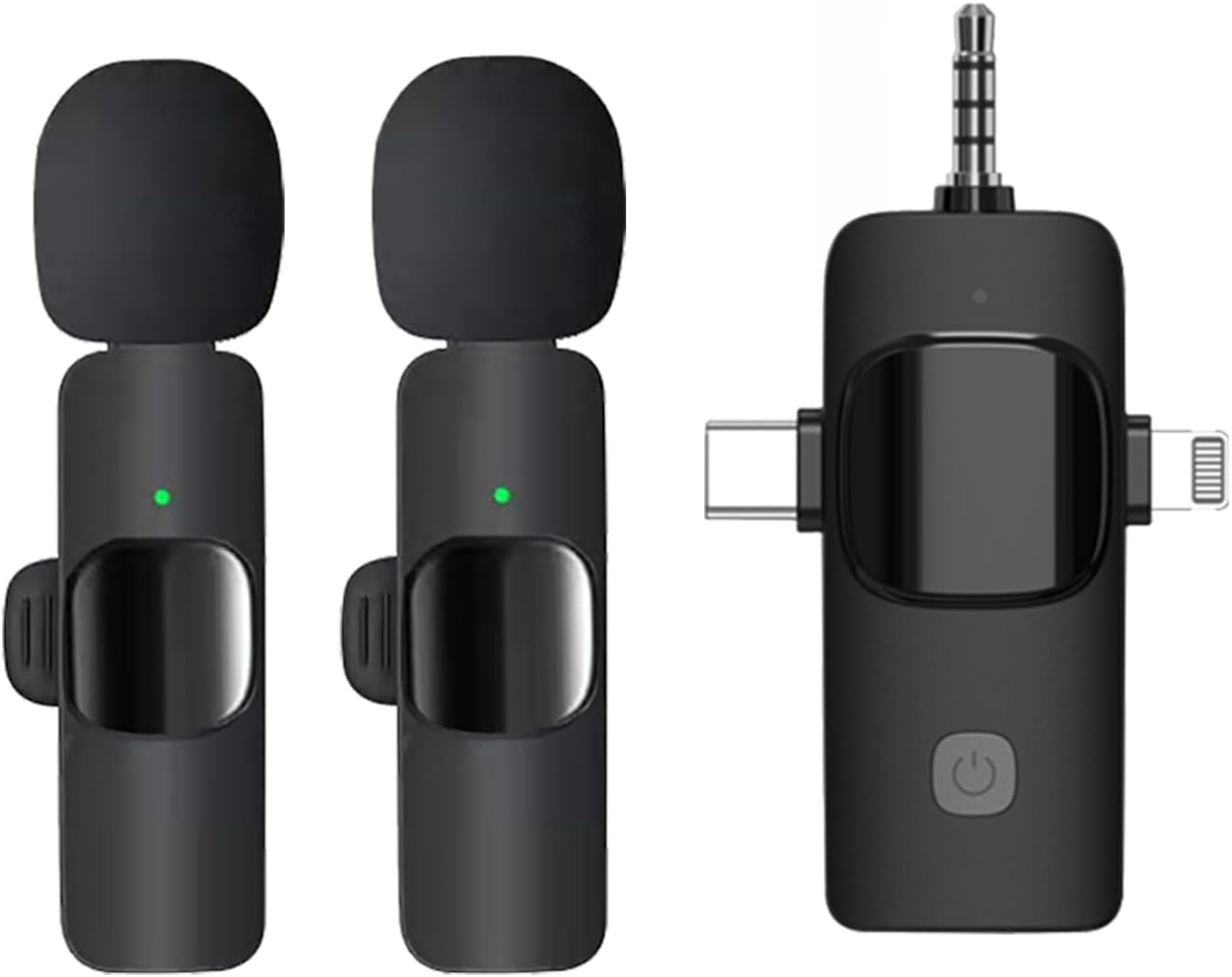 K15 3 IN 1 WIRELESS LAVALIER MICROPHONE FOR TYPE-C,LIGHTING & 3.5mm JACK
