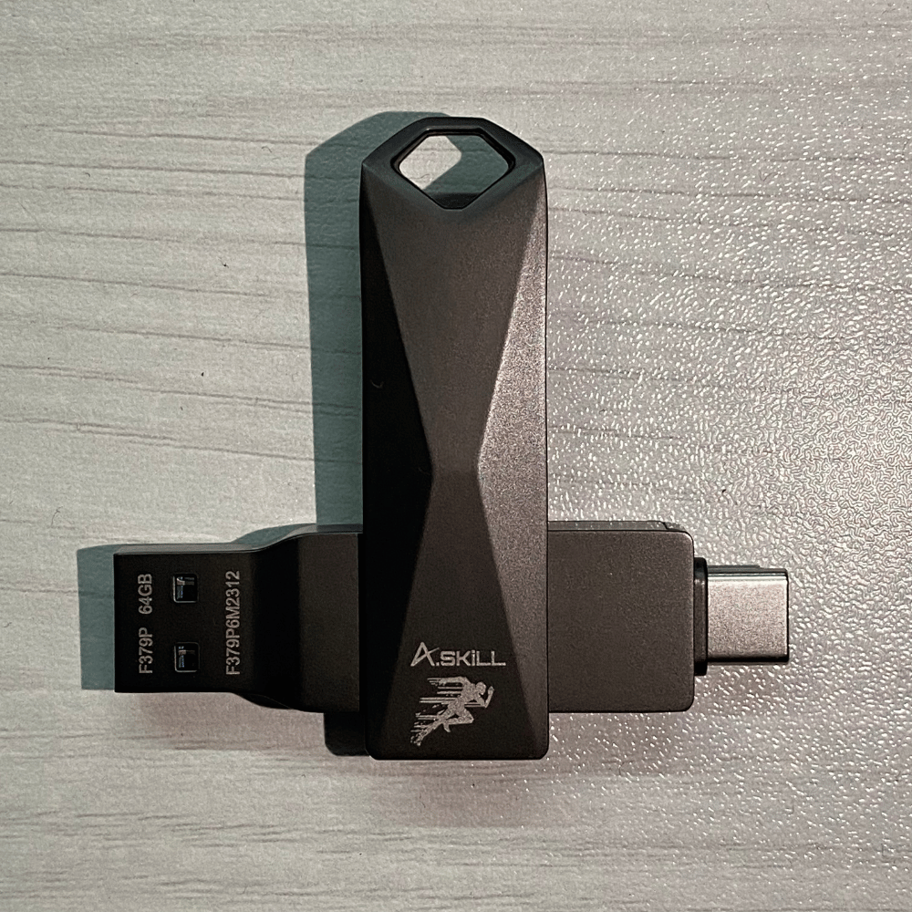 A.SKILL F379 PRO 64GB BLACK METEL PENDRIVE WITH OTG