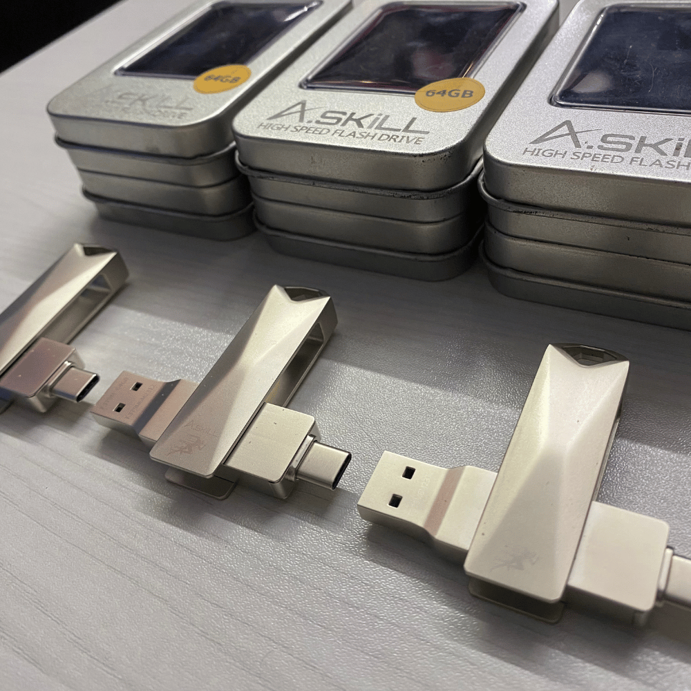 A.SKiLL F379M 64GB SILVER METEL TYPE-C AND USB OTG PENDRIVE
