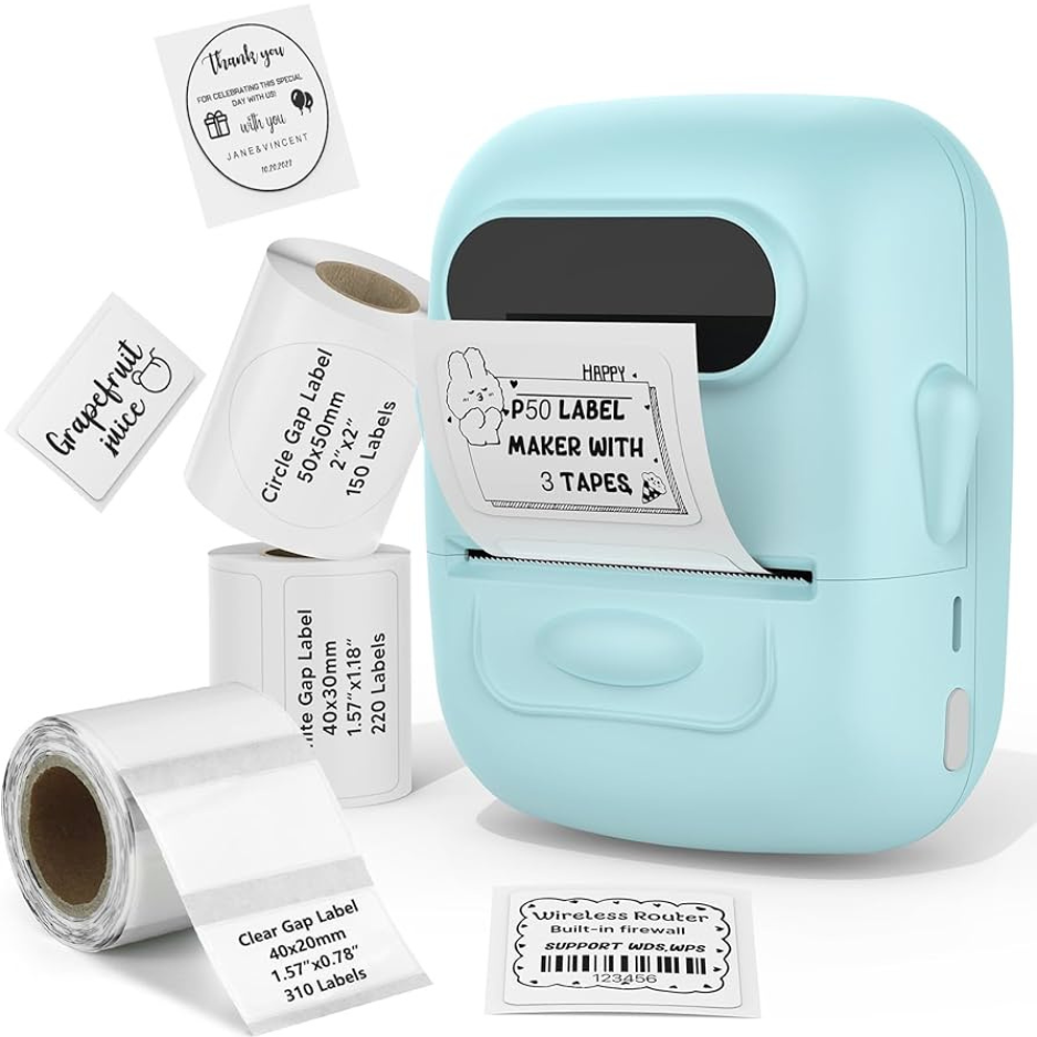P50s WHITE COLOR MINI PORTABLE POCKET LABEL PRINTER
